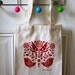 folk bird lunch tote (red)