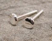 4mm Small Flat Stud Earrings Plain Dot Sterling Silver Studs by SARANTOS