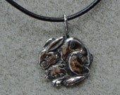 Silver Critter pendant choice of butterfly or bunny in fine silver made to order