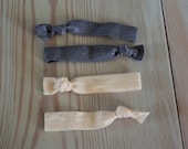 Cream and Gray Hair Tie Set