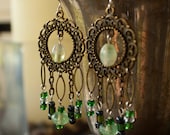 Steamy.Earrings Absinthe and Brass