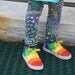 Hand painted rainbow sneakers for girls available in infant or toddler whole sizes 1 - 10