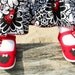 Minnie Mouse shoes - Hand painted red minnie mouse inspired buckle maryjane shoes with removeable hairclip bows for girls, baby toddler