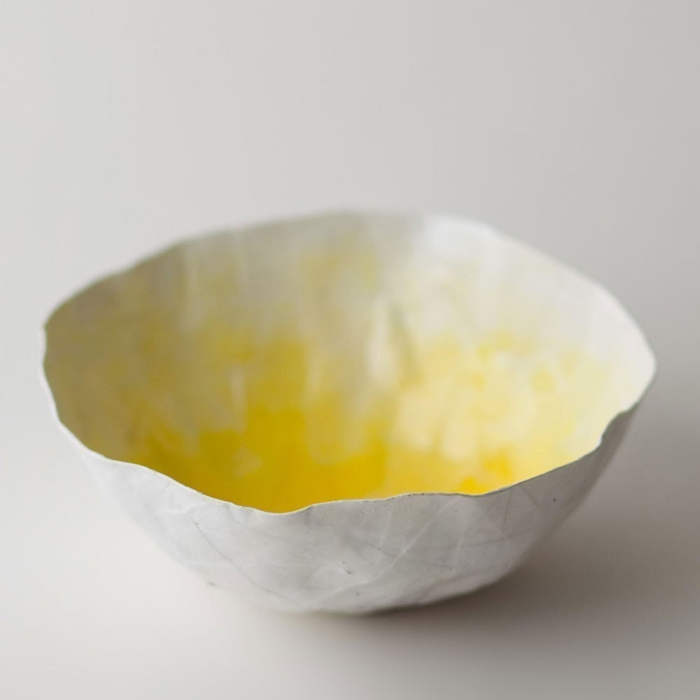 Small Yellow Paper Bowl