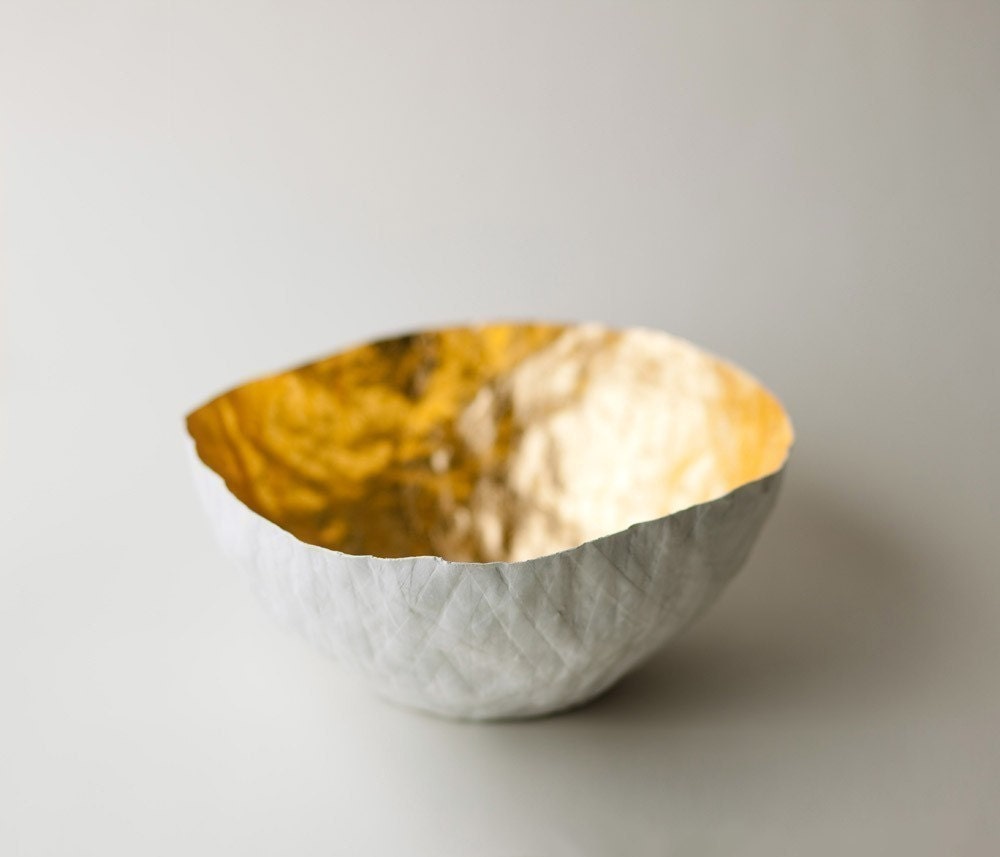 Large Gold Paper Bowl
