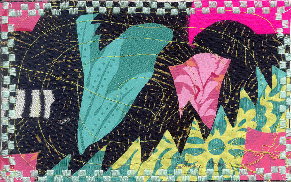 Fabric Postcard  entitled Beginning Again