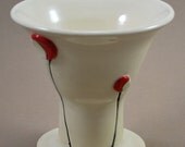 Ceramic Ice Cream or Dessert Parfait with Balloon Flowers Free Shipping
