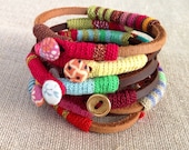 leather and crochet bracelet