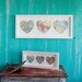 Trio of map hearts - Framed large