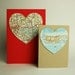 personalised vintage map heart card - SMALL