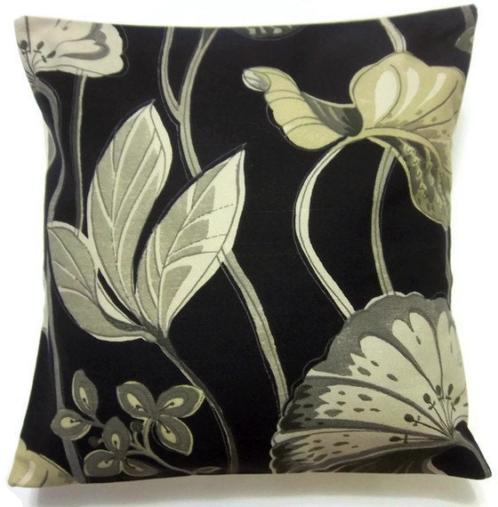 Two Black Gray Celery Green Pillow Covers Decorative Toss Throw Accent Aquatic Pillow Covers 16 inch