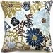 Two Blue Olive Green White Brown Pillow Covers  Decorative Floral Toss Accent Throw Pillow Cover 16 inch