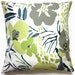 Two Chartreuse Blue White Gray Pillow Covers Decorative Floral Toss Throw Accent Pillow Covers 16 inch