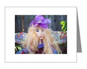 Violet Flower Fairy Notecards-Pack of 20--Faeryspell Creations