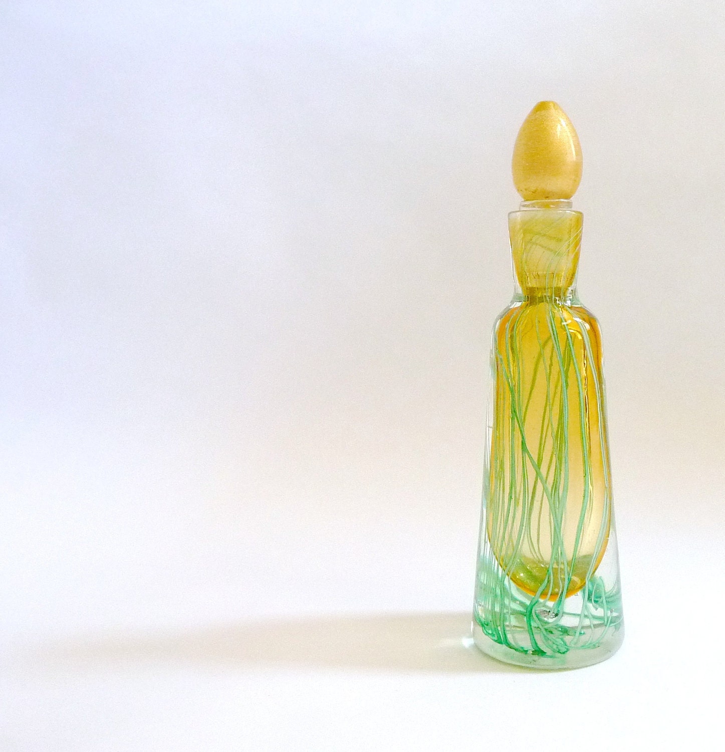 Modernist Murano Glass Perfume Bottle  Aventurine