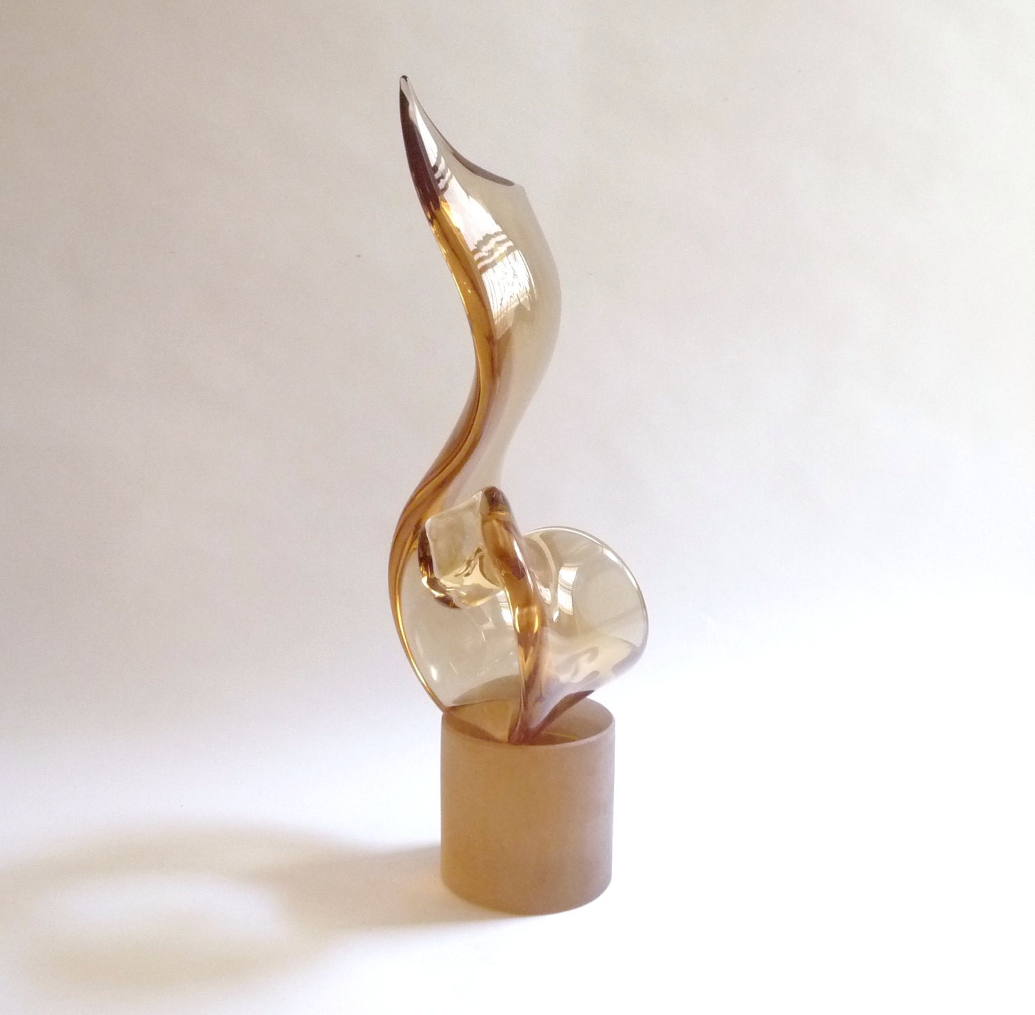 Modernist Glass Sculpture by Elio Raffaeli for  Cenedese Dantes Flame