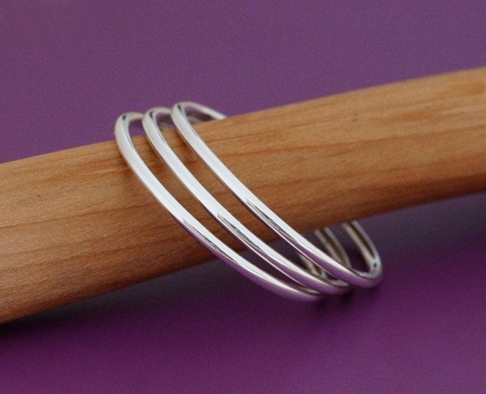 Thin Stacking Rings - Sterling Silver - Set of 3 - Size 2 to 15