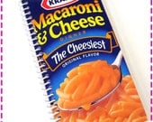 Kids' MACARONI -N- CHEESE Original Recycled Notebook / Upcycled Journal - Eco-Friendly Arts & Crafts - Cheesy in Blue, Yellow and Orange
