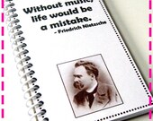 Without music, life would be a mistake.  -FRIEDRICH NIETZSCHE - Mini Jot and Go Recycled Notebook / Upcycled Journal -  Eco Friendly
