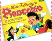 Walt Disney's PINOCCHIO Original Motion Picture Soundtrack - Recycled Retro Record Album Cover Movie Journal Notebook - Vintage Circa 1978