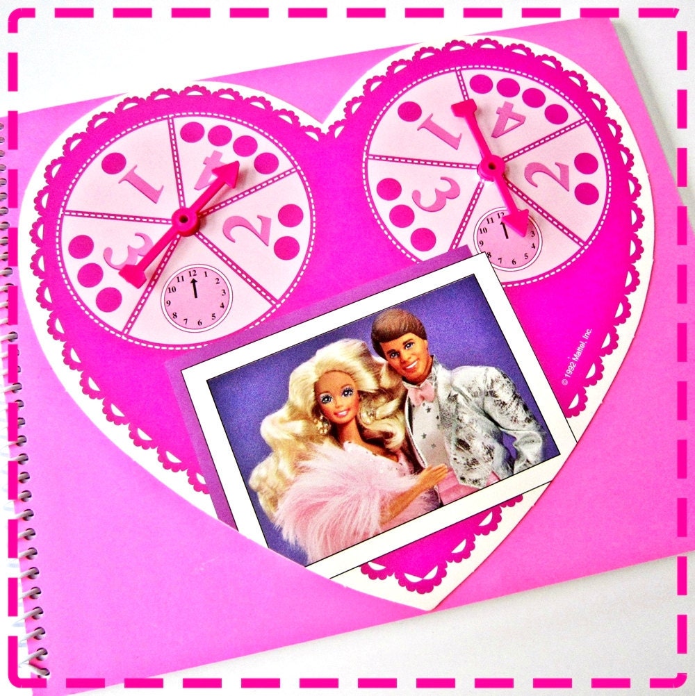 One of a Kind - Kids' BARBIE DREAM DATE Board Game Recycled Notebook Game / Upcycled Journal - O O A K - Eco-Friendly - Vintage Circa 1992