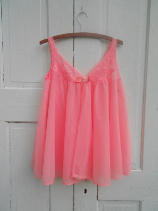 Vintage Chiffon Pink Top Medium Shadowline Full Tank
