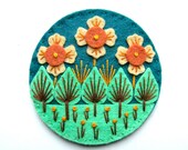 Wonderland felt brooch with freeform embroidery
