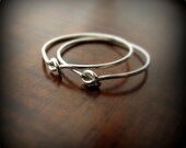 Friendship knot rings - best friends recycled sterling silver rings
