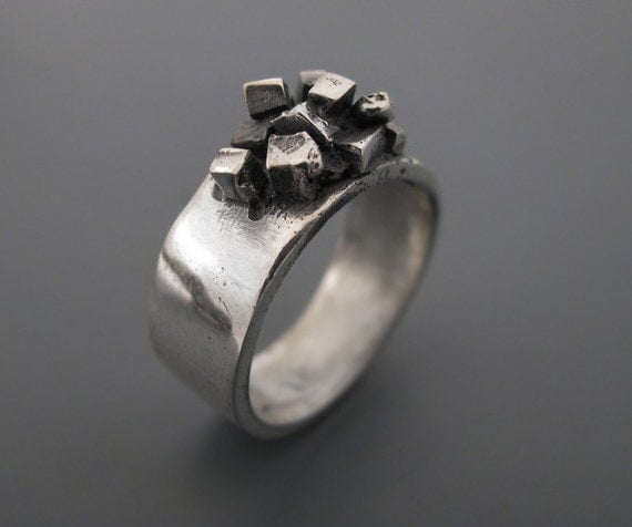 Piled up - sterling silver ring