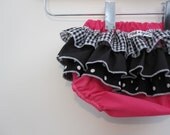Rocker Hot Pink  -  ruffle diaper covers wrap around - Baby Toddler - Photography prop