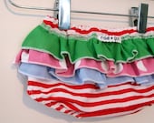 Christmas Candy - Wrap around ruffle diaper covers - baby girl childrens clothing