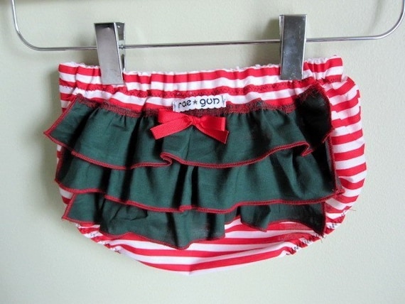 Christmas Candy Cane - ruffle diaper covers - bloomers - girl - baby - toddler