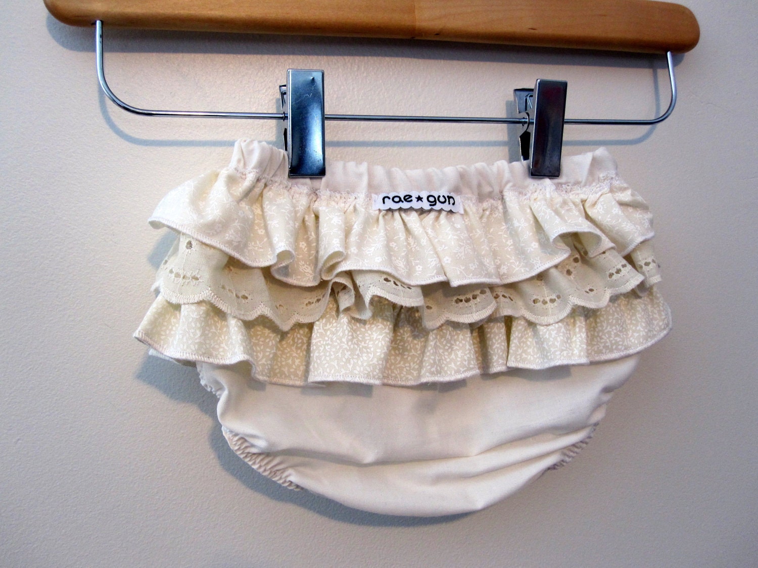Ivory - wrap around - ruffle diaper covers - bloomers - baby - toddler - girl - clothing - rae gun -