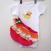 Hot Pink Rubber Ducky - wrap around ruffle diaper covers gift set - Girl - Baby - Bloomers