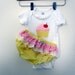 Vanilla Cupcake - ruffle diaper covers - onesie - baby - toddler - bloomers - girl - top - outfit - gift set