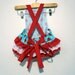 Girls Jumper - Baby todler -  Retro Ruffler - Blue and Red Polka Dots- Ruffler bums