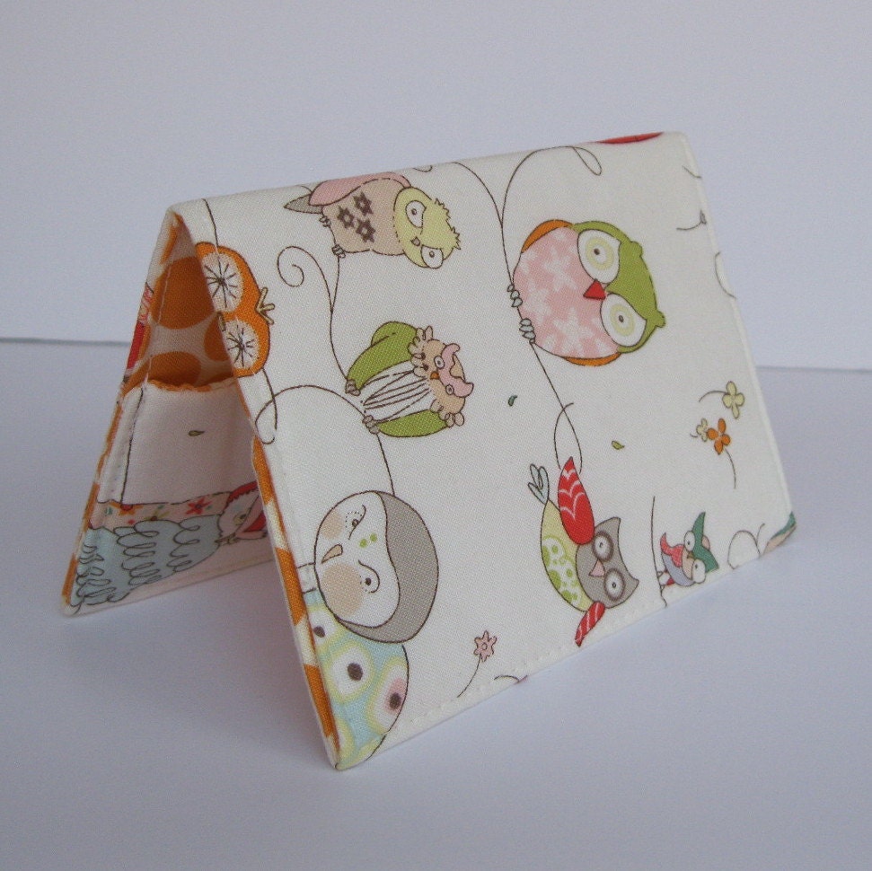 Passport Cover Case - Spotted Owls on Cream