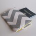 Passport Cover Case - Gray and White Chevron - Zig Zag
