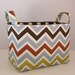 Fabric Storage Organizer Container Basket Bin - Zoom Zoom - Chevron