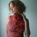 Eco fashion top  Nuno felted top in red from natural silk and wool dyed with plants OOAK