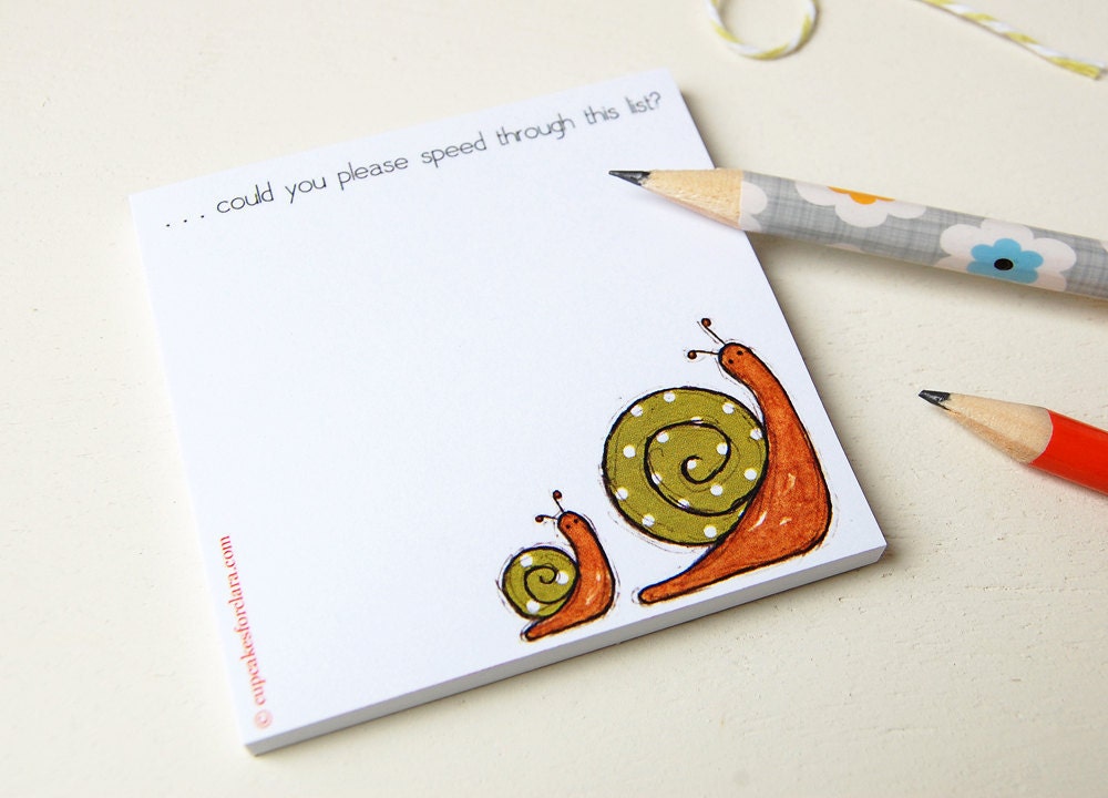 Snail Post-It Notes - Speed Up - Sticky Notes
