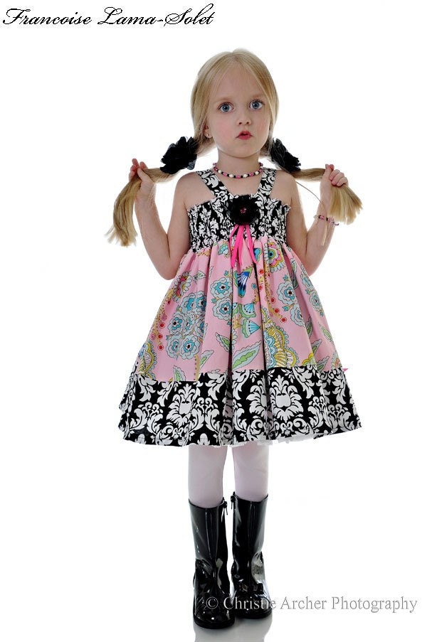 Manoir Sophie Custom Damask Twirl Dress Size 12 months to 12 yrs