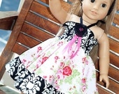 American Girl doll Clothes 18" doll  or 23" doll twirl dress and headband - It's a Tea Party  in Pink