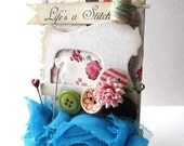 Vintage Inspired ACEO OOAK One of a Kind Life's a Stitch Mini Art Easel