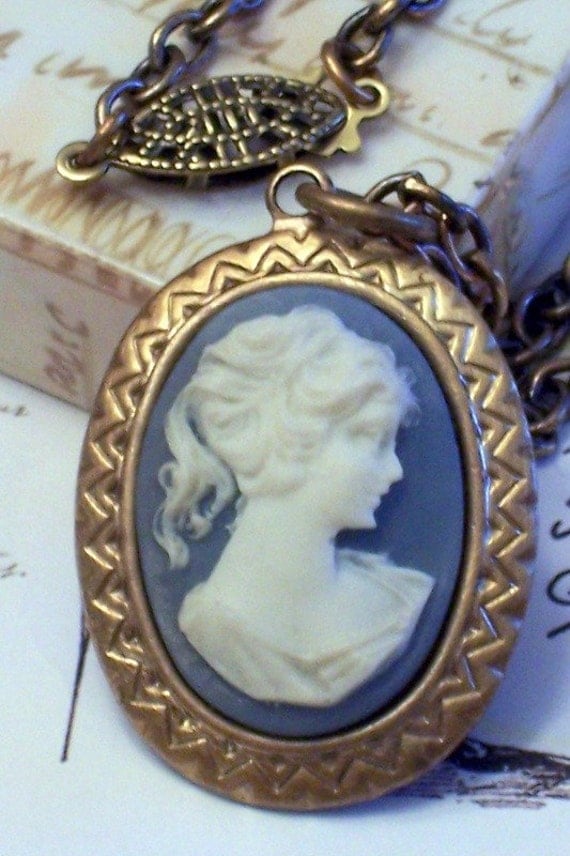 Lady Cameo Necklace - Vintage Inspired, Victorian, Renaissance, Traditional