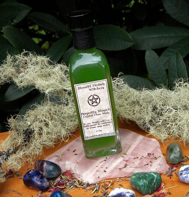 Prosperity Magick Crystal Floor Wash - 2 Ounce Bottle - Prosperity, Wealth, Abundance, Money Drawing