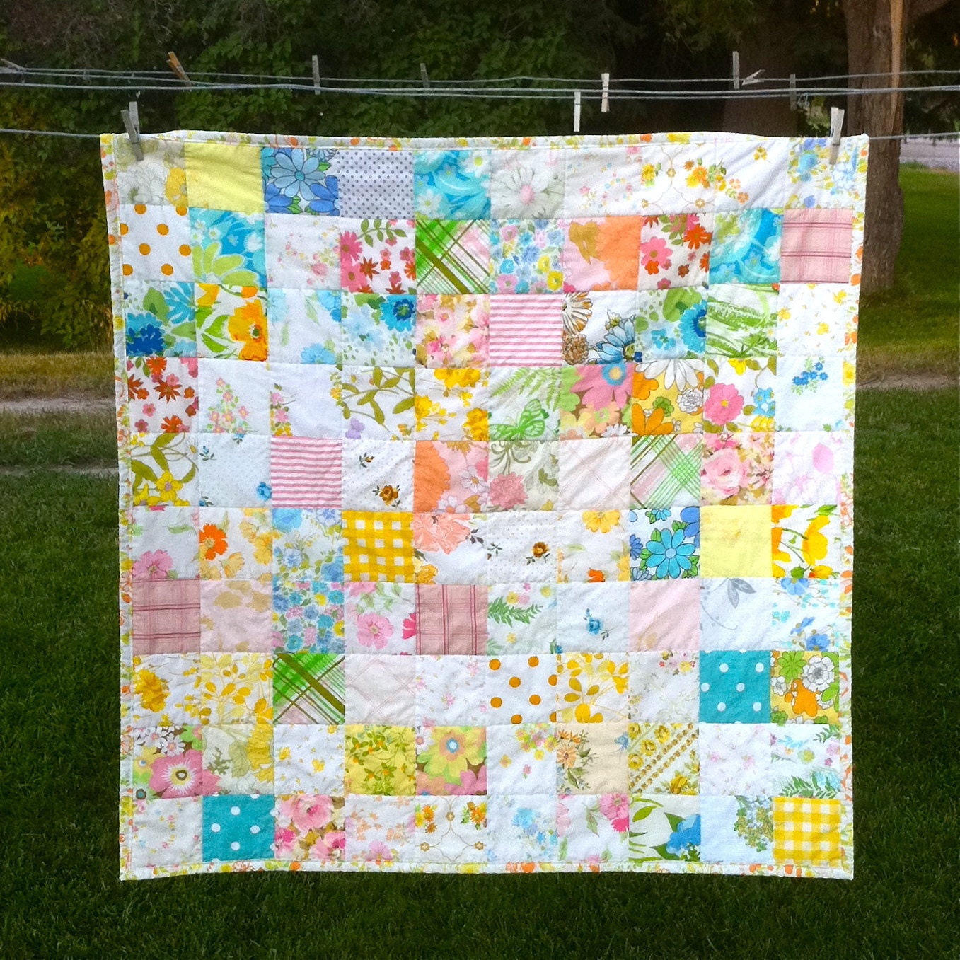 Sweet Vintage Linens Baby Quilt - Made to Order