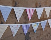 Summer Flower Garden Vintage Sheets Pennant Banner - 15'