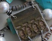 Word handmade turquoise and pearl necklace