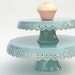 Small cake stand... azure lace cake plate.